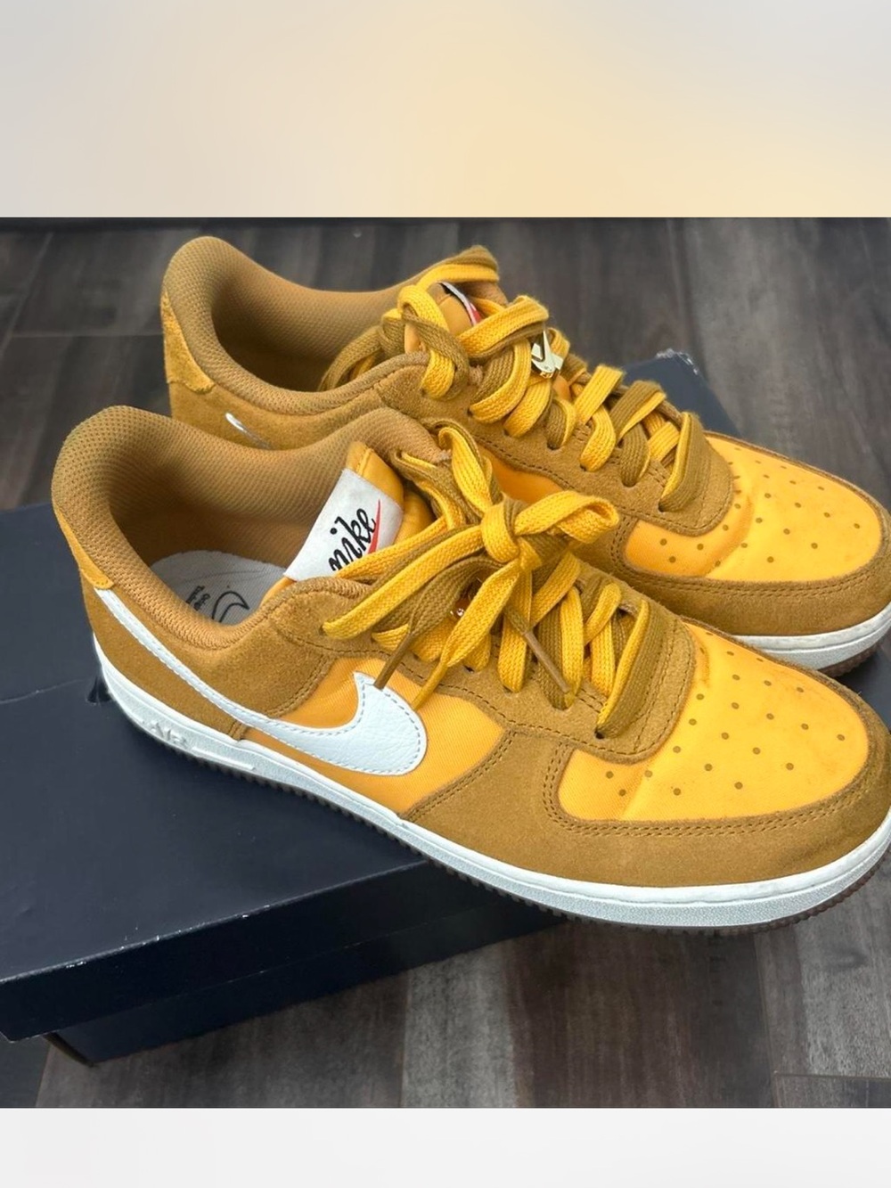 Nike Air Force 1 ’07 SE First Use Gold Suede Sneakers 8.5